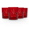Best Godinger Dublin Crystal Red Double Old Fashion, Set of 4