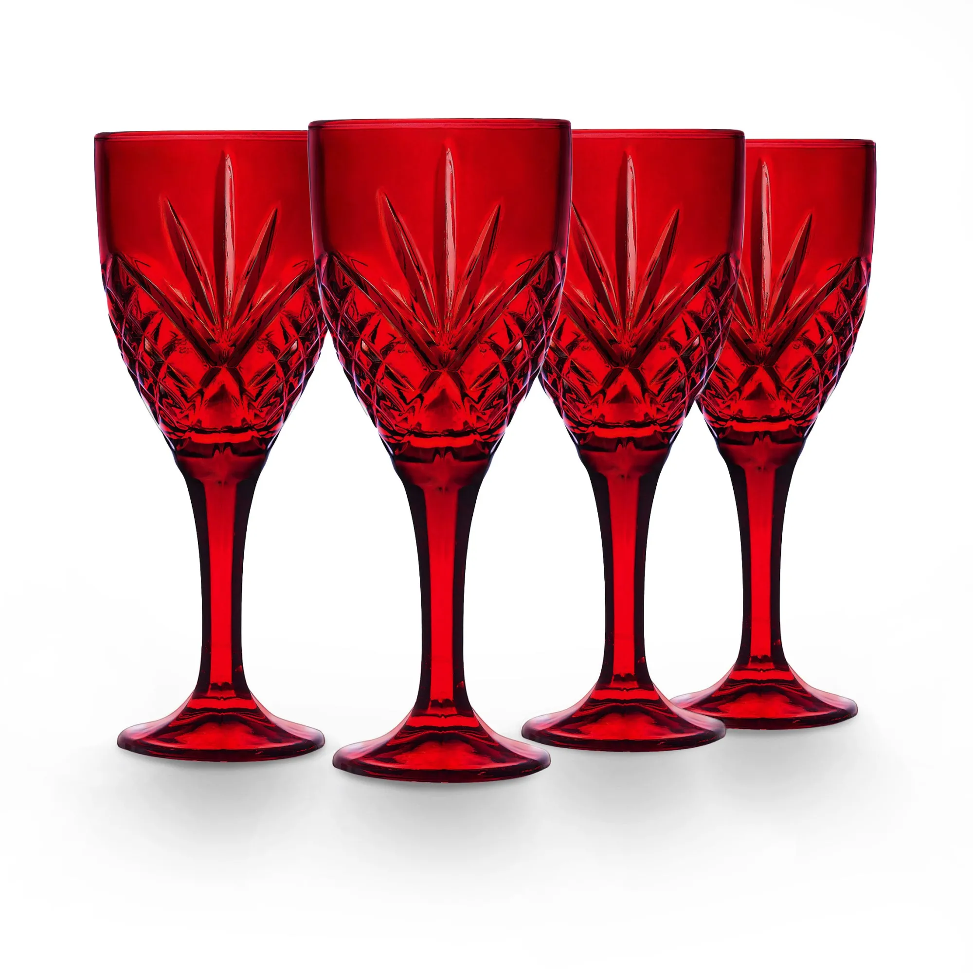 Discount Godinger Dublin Crystal Red Goblet, Set of 4