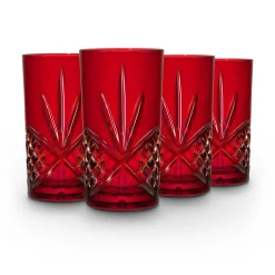 Hot Godinger Dublin Crystal Red Highball, Set of 4