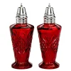 New Godinger Dublin Crystal Red Salt & Pepper Shaker Set