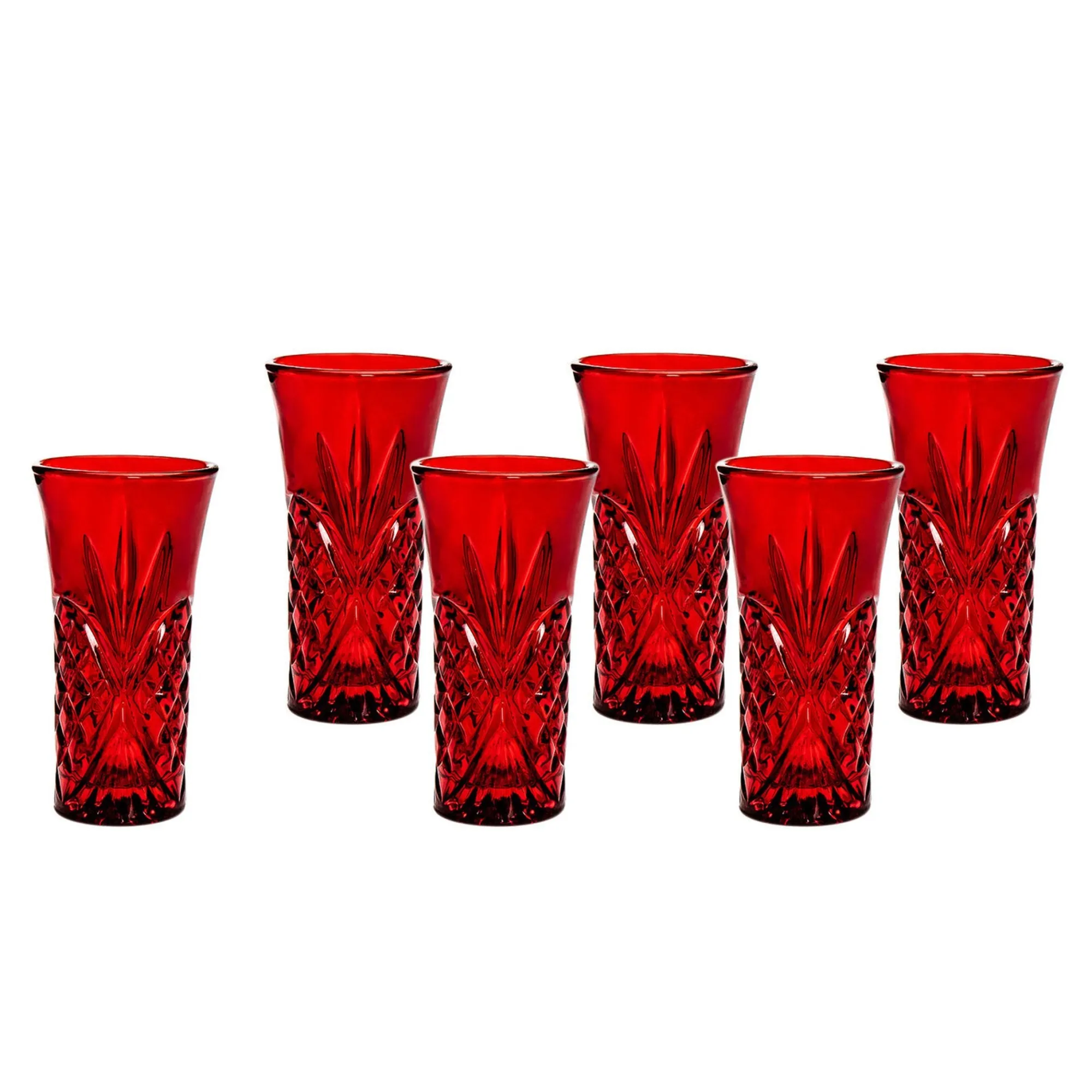 Discount Godinger Dublin Crystal Red Vodka Shooters, Set of 6