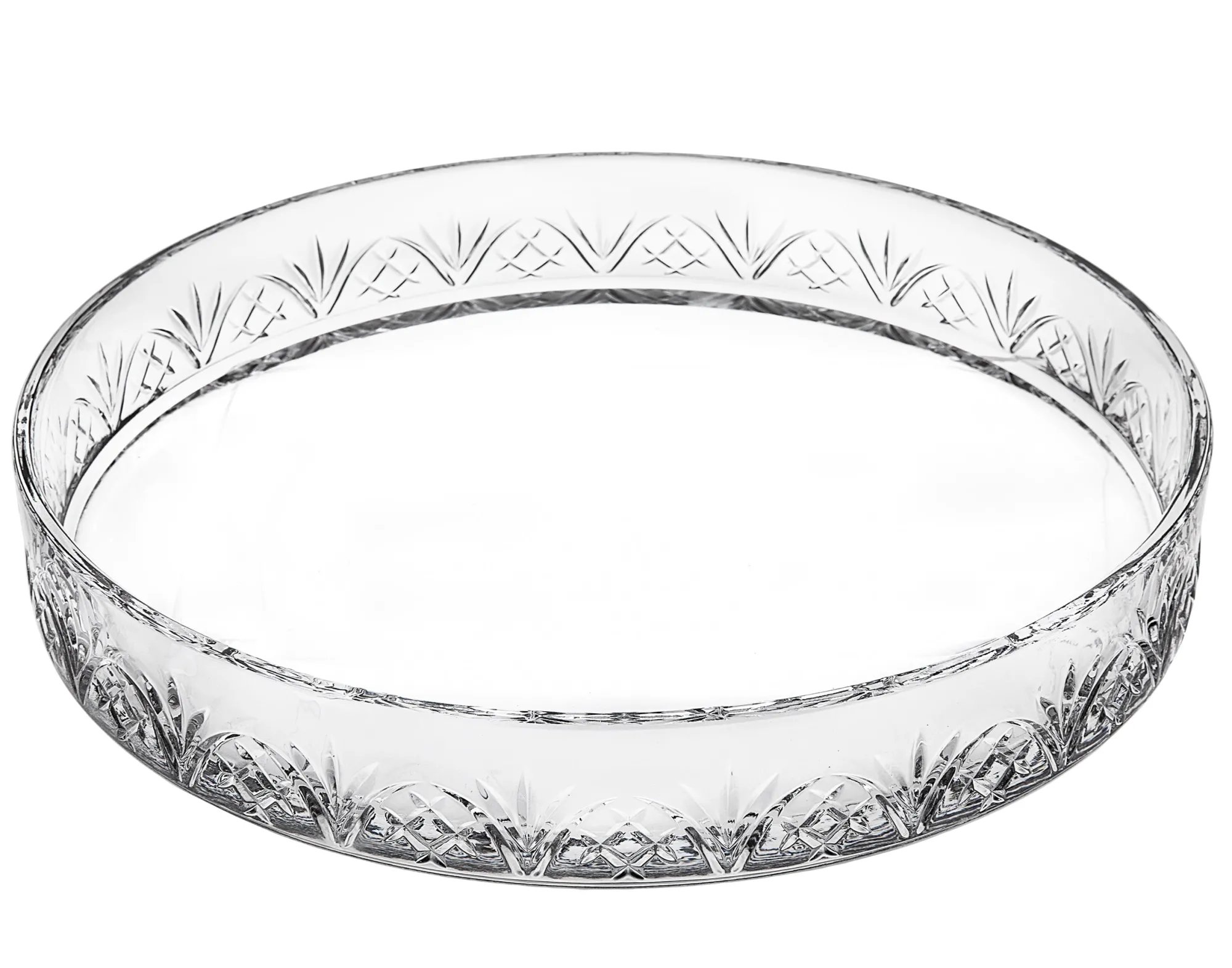 Outlet Godinger Dublin Crystal Round Serving Tray