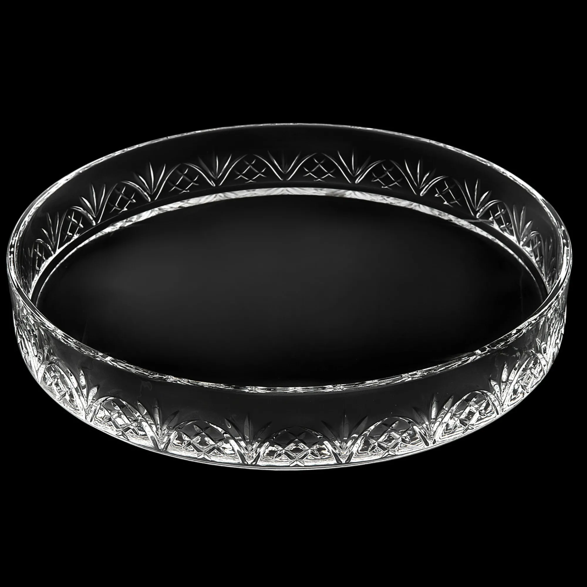 Outlet Godinger Dublin Crystal Round Serving Tray