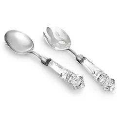 New Godinger Dublin Crystal Salad Bowl with Salad Server Set