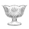 New Godinger Dublin Crystal Scalloped Footed Trifle Bowl