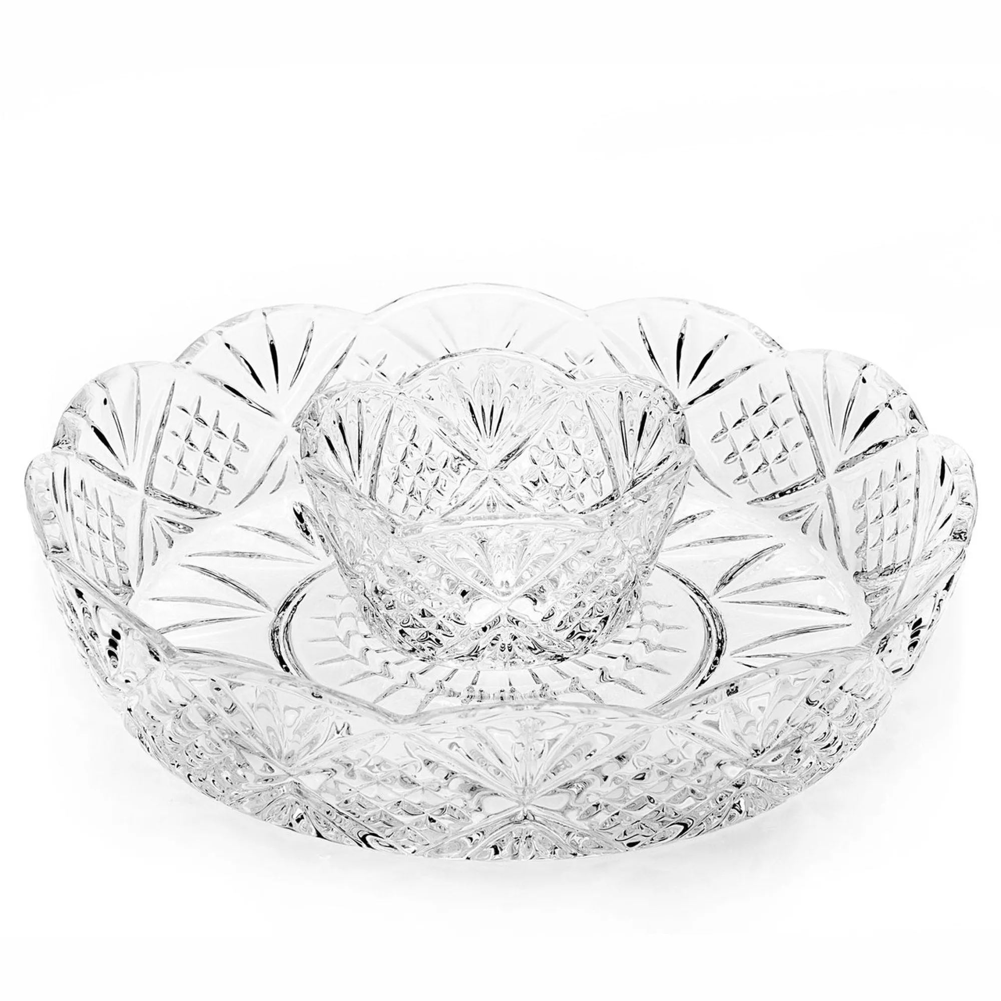 Outlet Godinger Dublin Crystal Scalloped Mini Chip & Dip