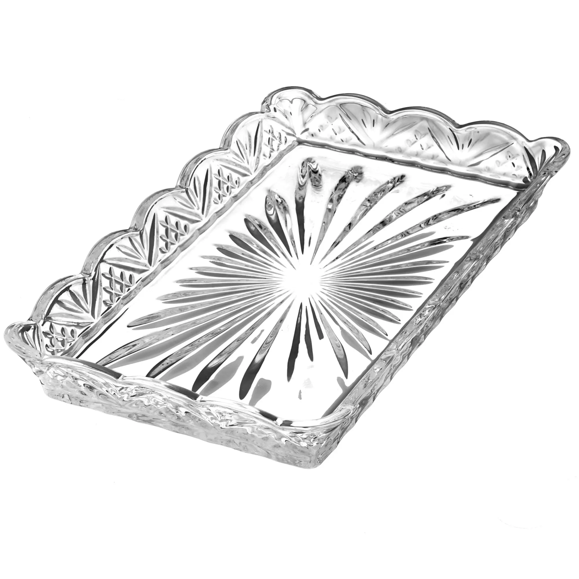 Online Godinger Dublin Crystal Scalloped 11 Piece Serving Tray Set
