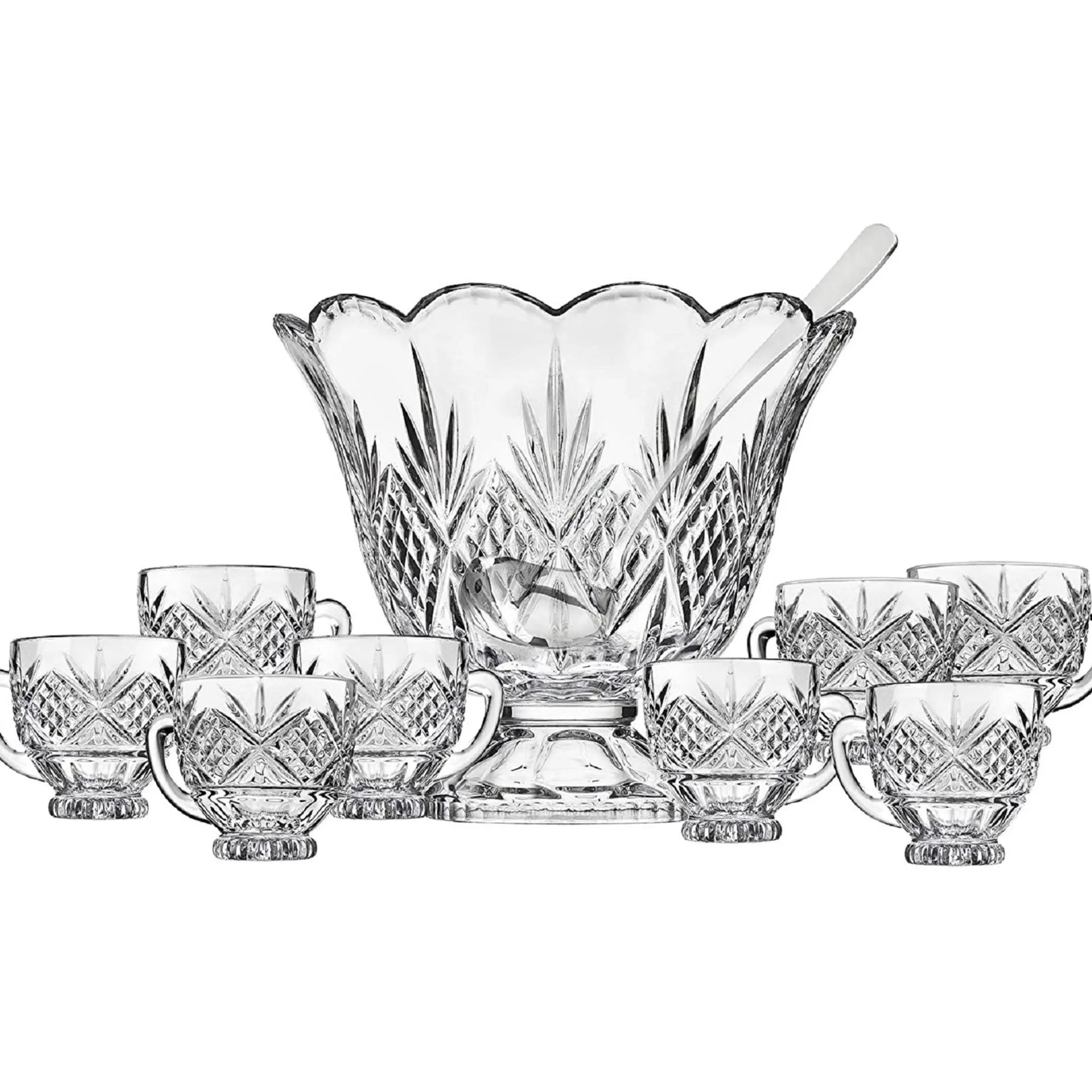 Outlet Godinger Dublin Crystal Scalloped 10 Piece Punch Set