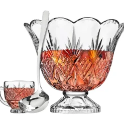Outlet Godinger Dublin Crystal Scalloped 10 Piece Punch Set