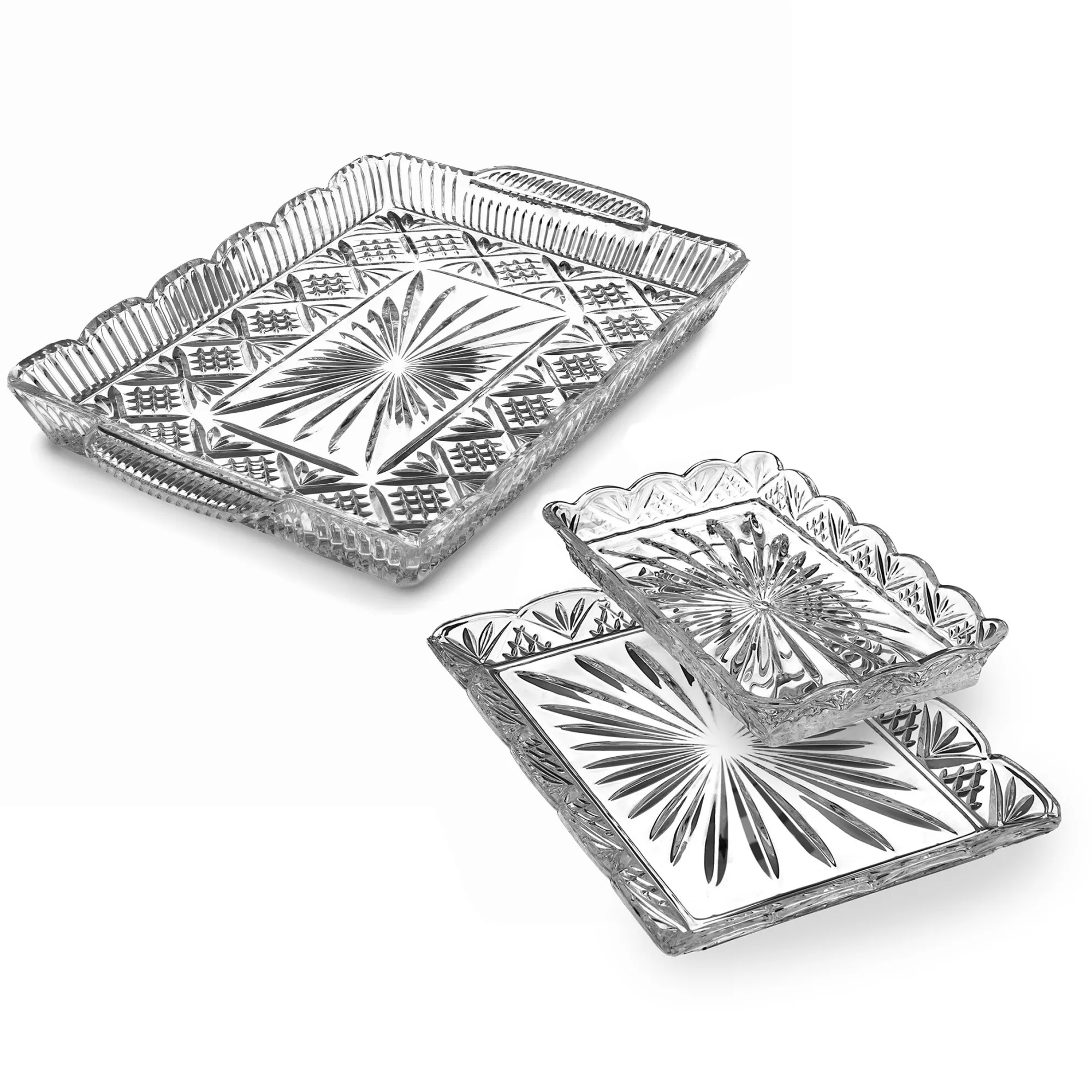 Clearance Godinger Dublin Crystal Scalloped Serving Tray