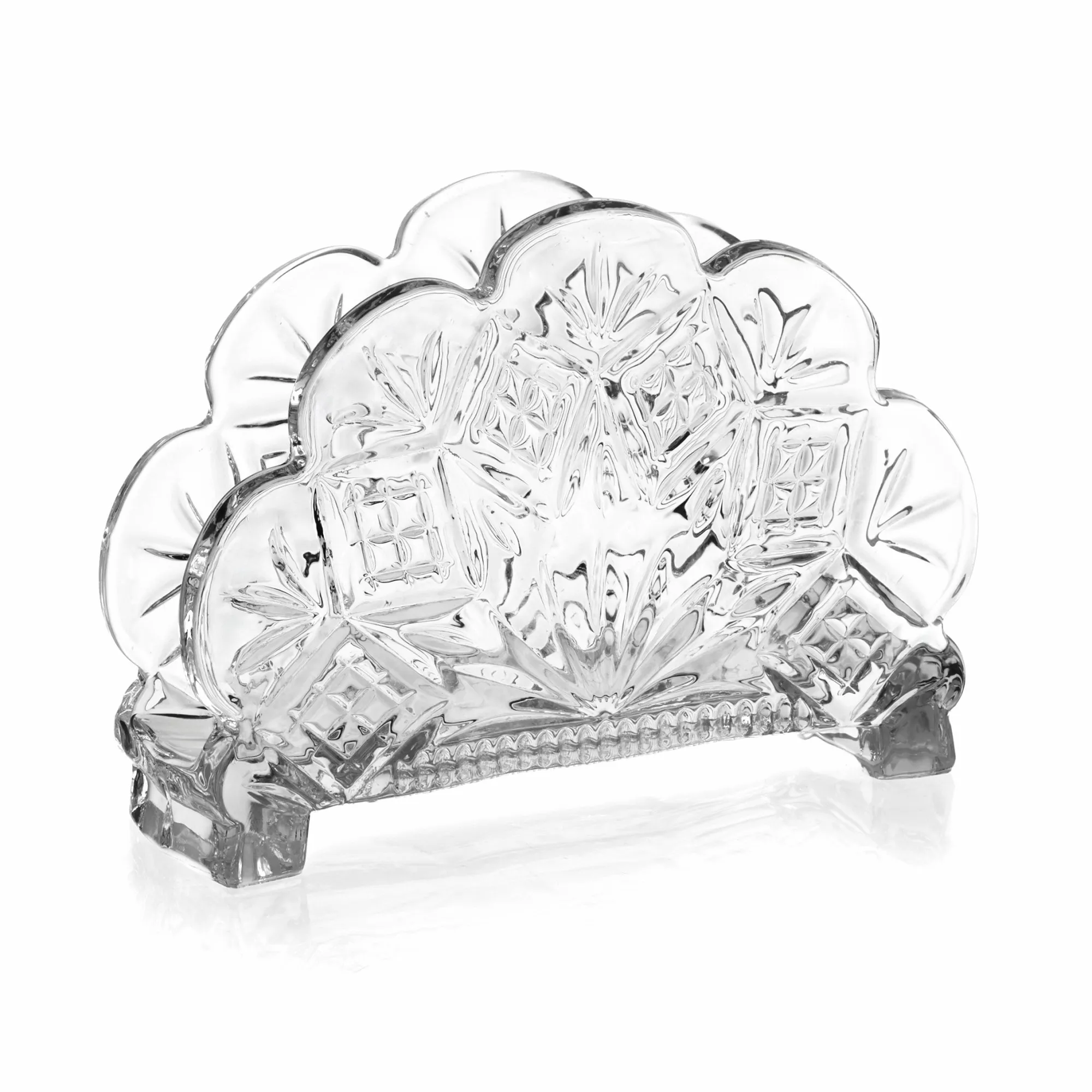 Sale Godinger Dublin Crystal Scalloped Standing Napkin Holder