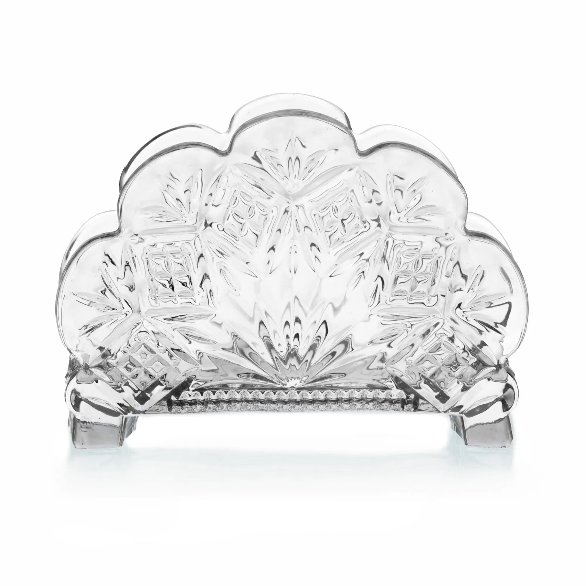 Sale Godinger Dublin Crystal Scalloped Standing Napkin Holder