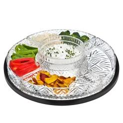 Hot Godinger Dublin Crystal 5 Section Lazy Susan