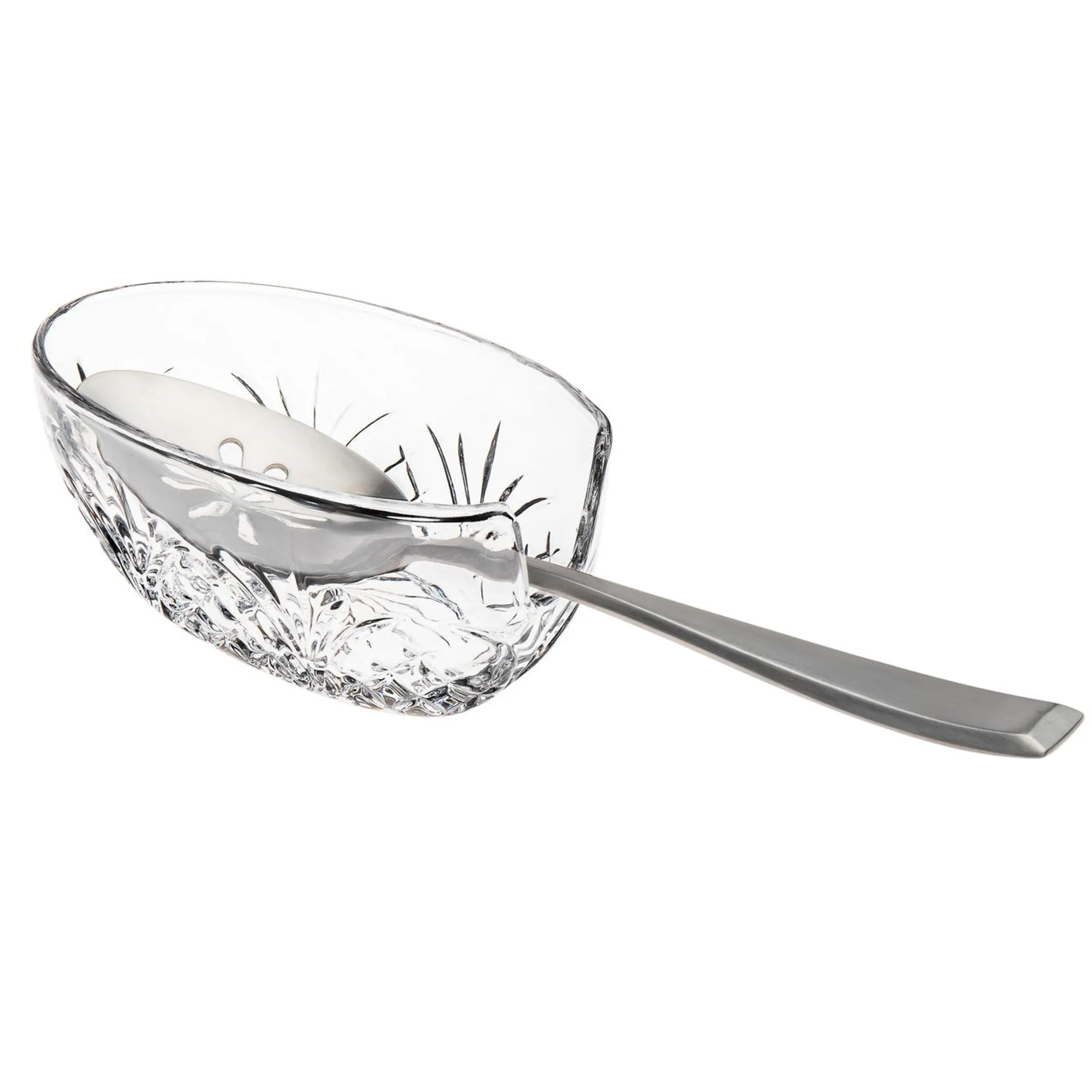 Hot Godinger Dublin Crystal Spoon Rest Caddy