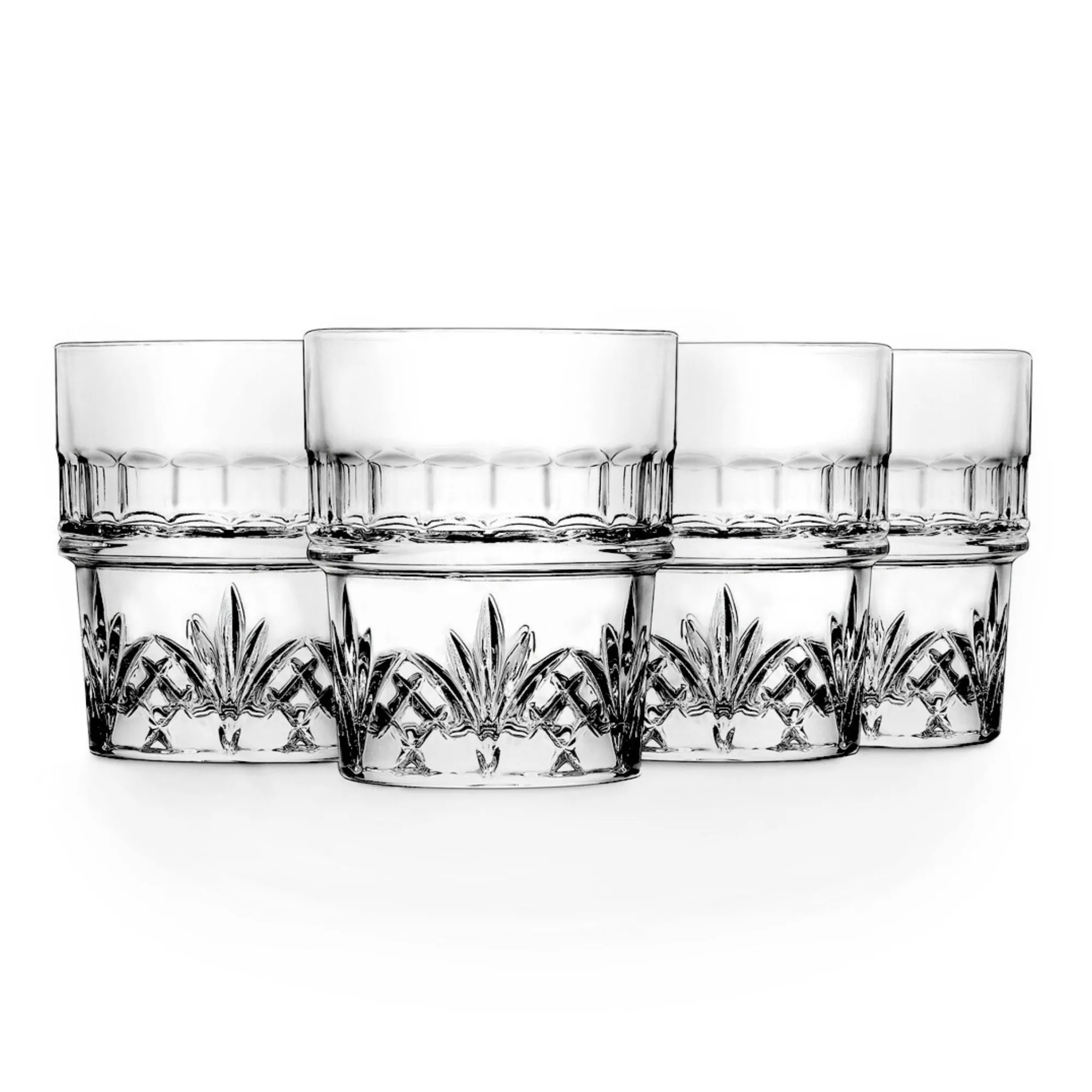 Online Godinger Dublin Crystal Stackable Double Old Fashion Glass, Set of 4
