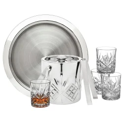 Godinger Dublin Crystal Stainless Steel 7 Piece Bar Set