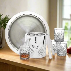 Godinger Dublin Crystal Stainless Steel 7 Piece Bar Set
