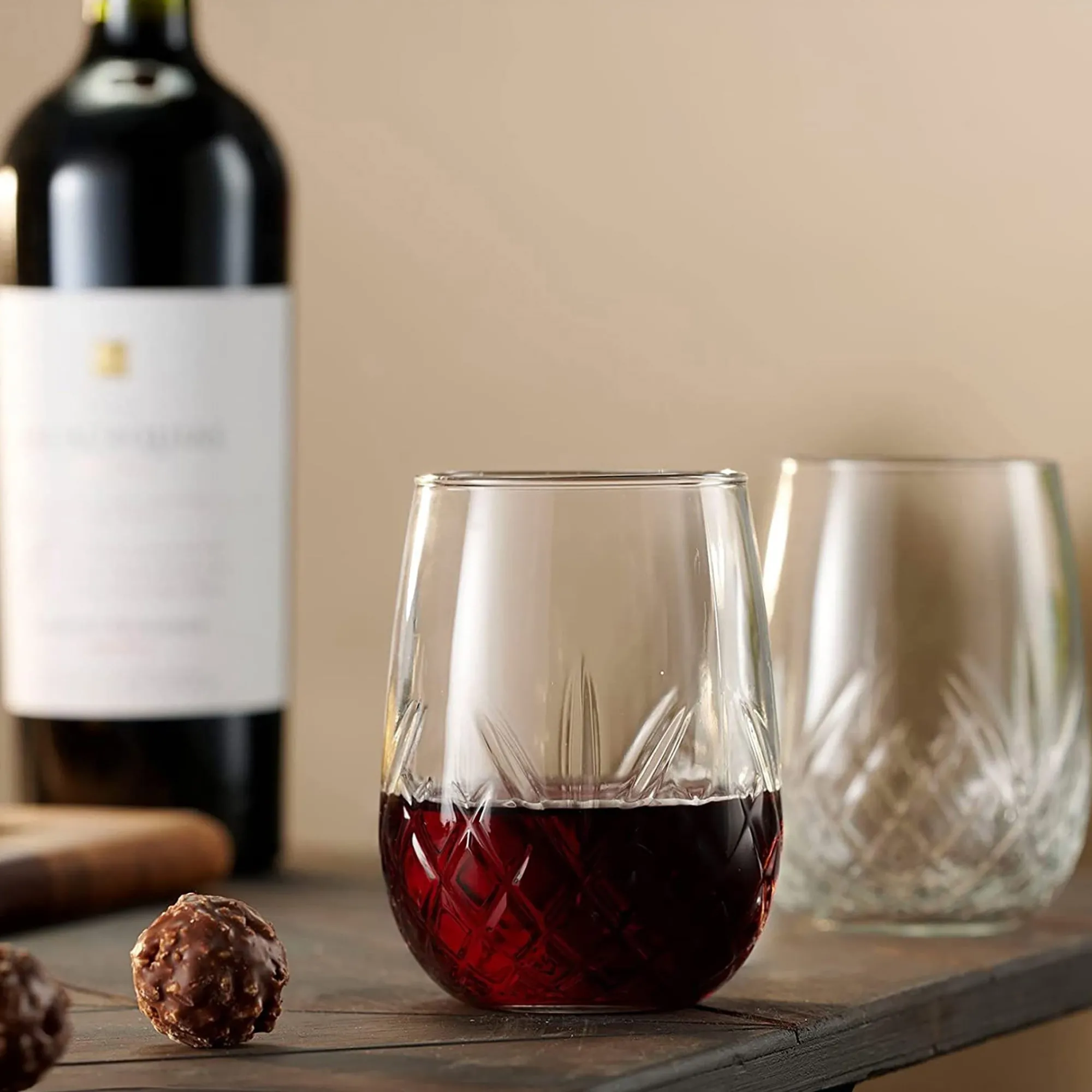Discount Godinger Dublin Crystal Stemless Wine, Set of 4