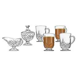 Online Godinger Dublin Crystal Sugar, Creamer, & Mugs Set of 6