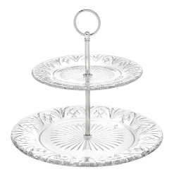 Godinger Dublin Crystal 2 Tiered Serving Stand