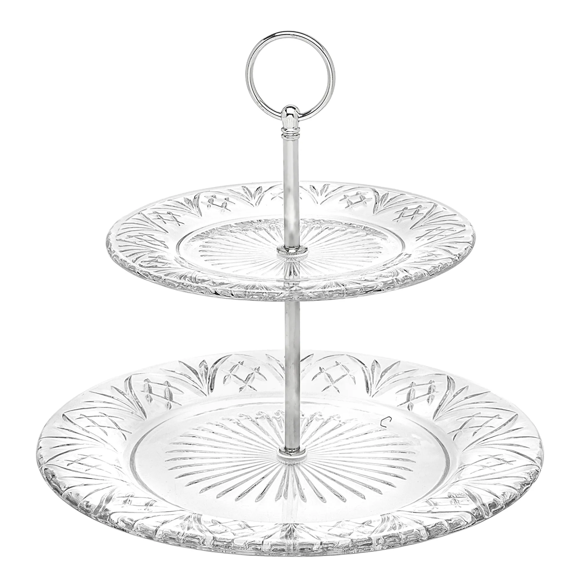 Godinger Dublin Crystal 2 Tiered Serving Stand