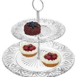 Godinger Dublin Crystal 2 Tiered Serving Stand