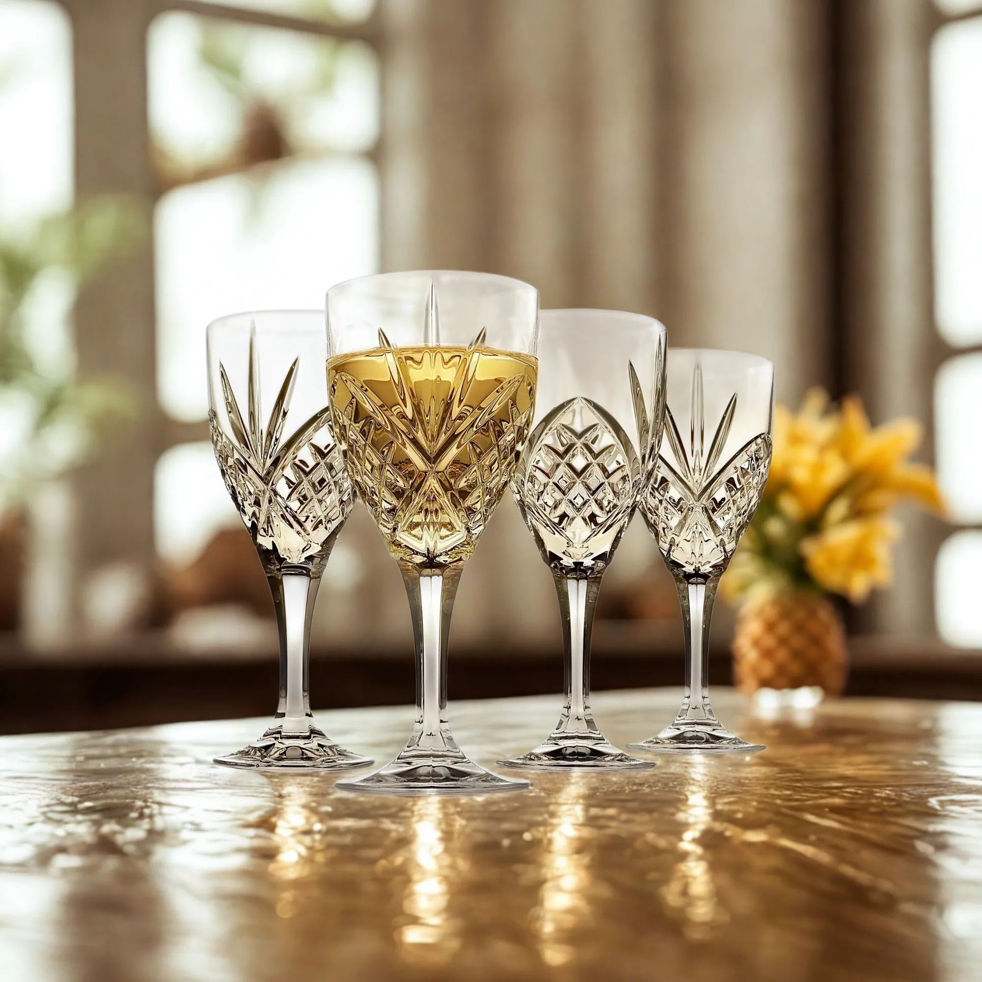 Sale Godinger Dublin Crystal White Wine, Set of 4