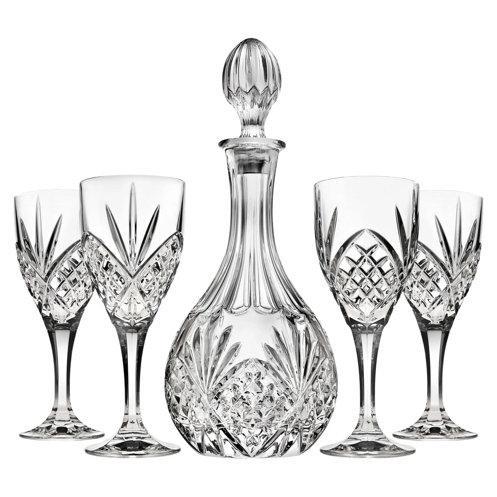 Discount Godinger Dublin Crystal Wine Decanter 5 Piece Set