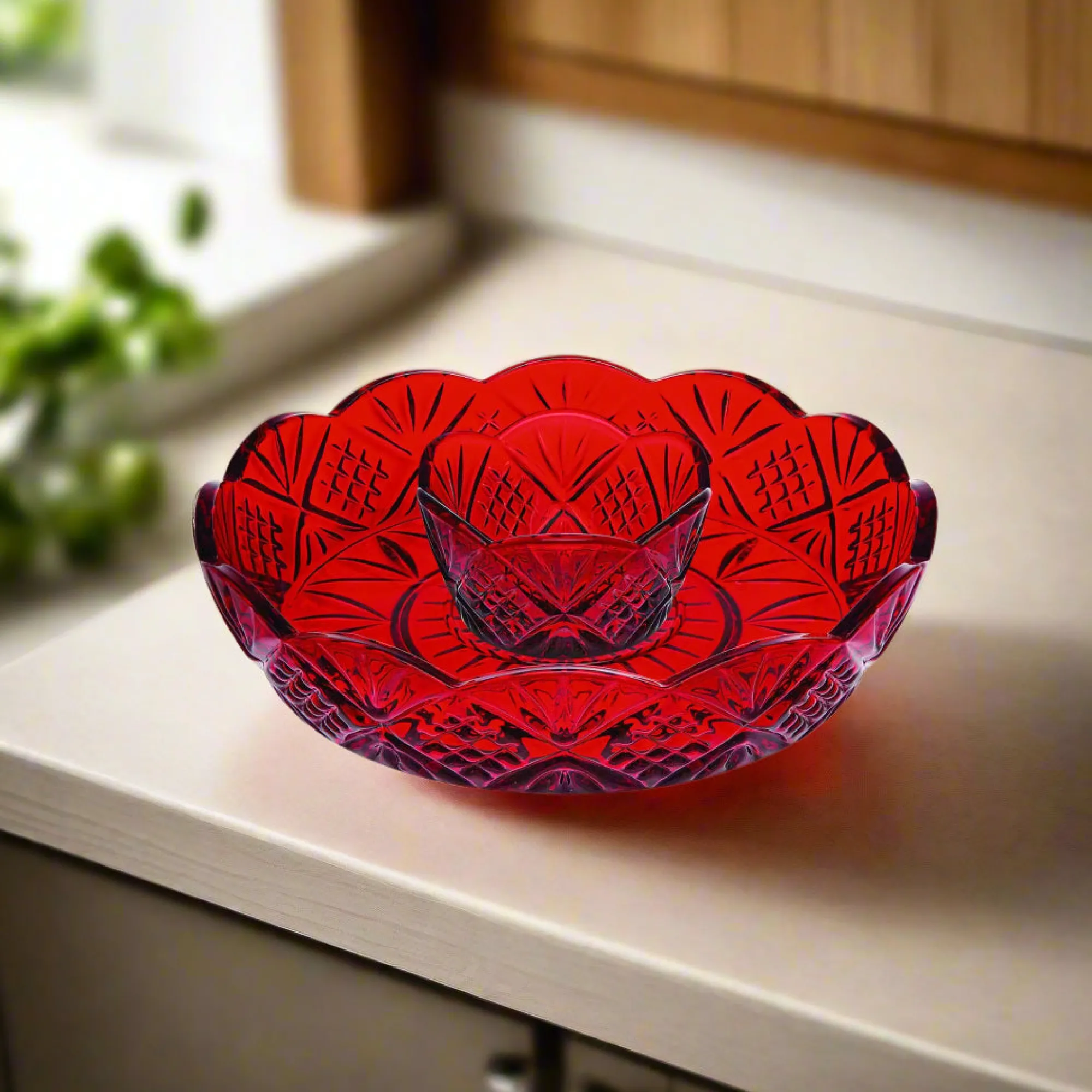 Hot Godinger Dublin Red Mini Chip-n-Dip