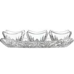 New Godinger Dublin Square 4 Piece Appetizer Server