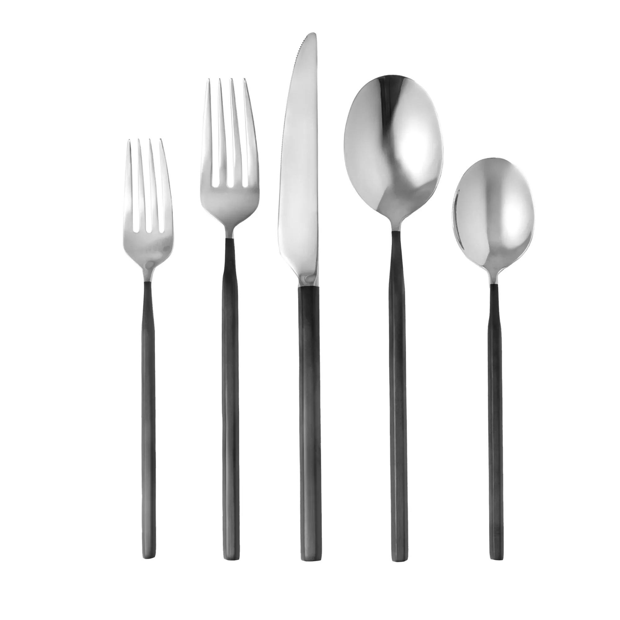 Outlet Godinger Esagono Matte Black 18/10 Stainless Steel 20 Piece Flatware Set, Service For 4