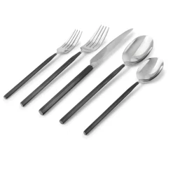 Outlet Godinger Esagono Matte Black 18/10 Stainless Steel 20 Piece Flatware Set, Service For 4
