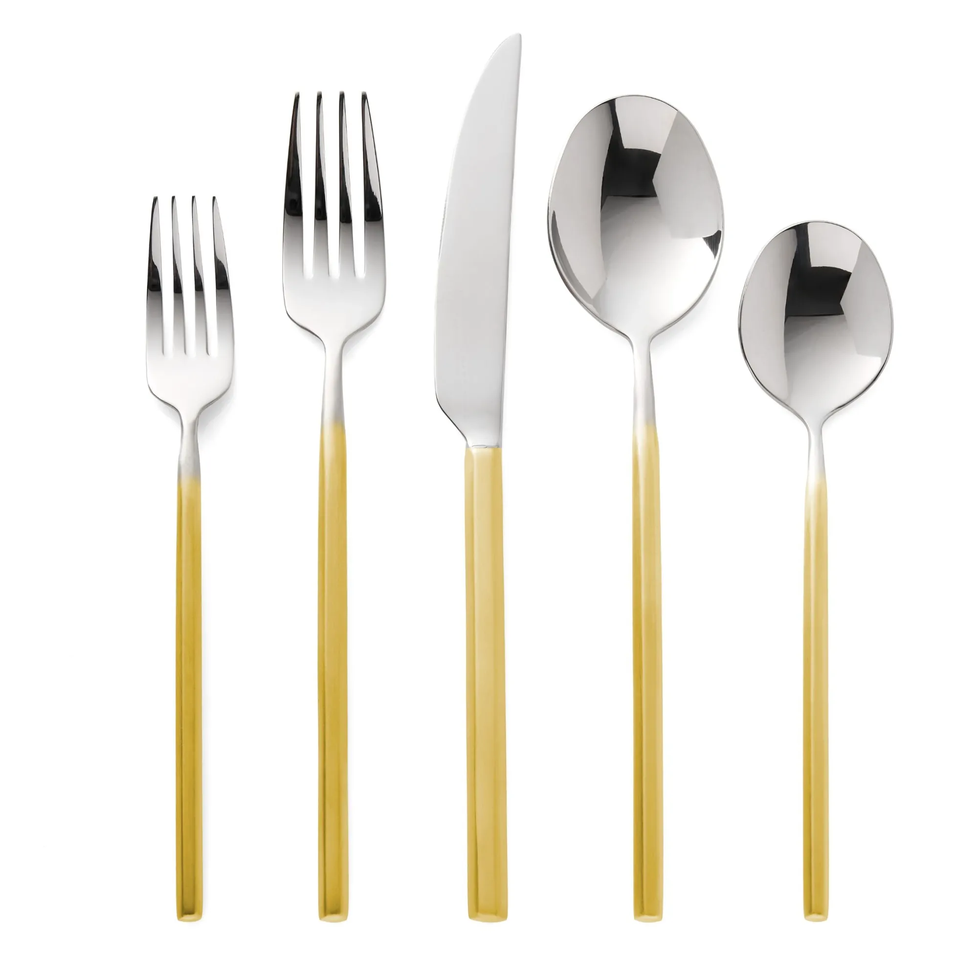 Outlet Godinger Esagono Matte Gold 18/10 Stainless Steel 20 Piece Flatware Set, Service For 4