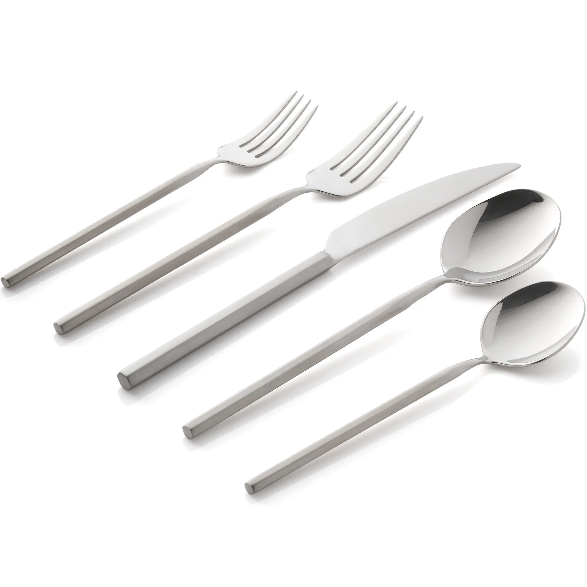 Hot Godinger Esagono Matte 18/10 Stainless Steel 20 Piece Flatware Set, Service For 4