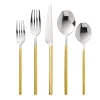 New Godinger Esagono Mirrored Gold 18/10 Stainless Steel 20 Piece Flatware Set, Service For 4