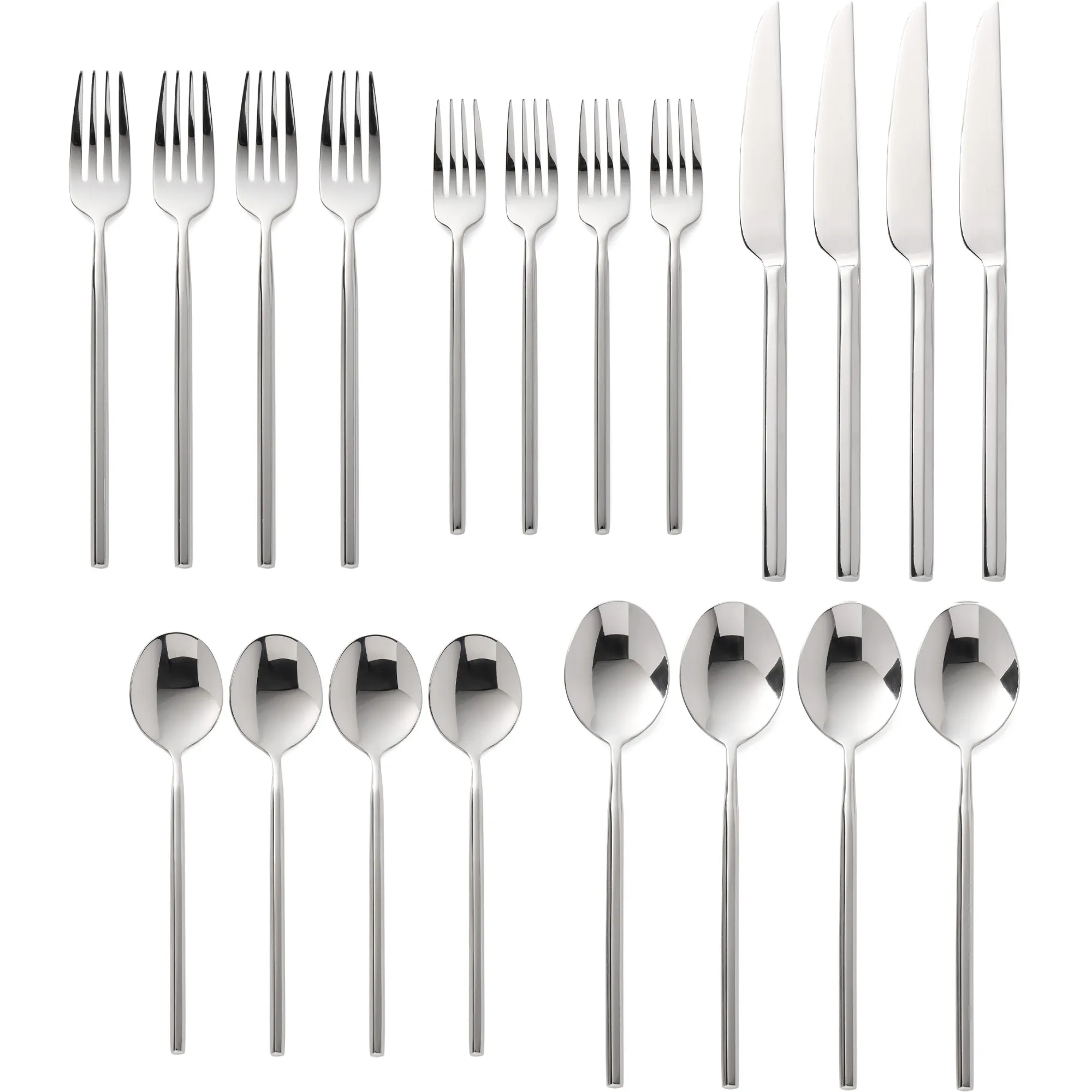 Sale Godinger Esagono Mirrored 18/10 Stainless Steel 20 Piece Flatware Set, Service For 4