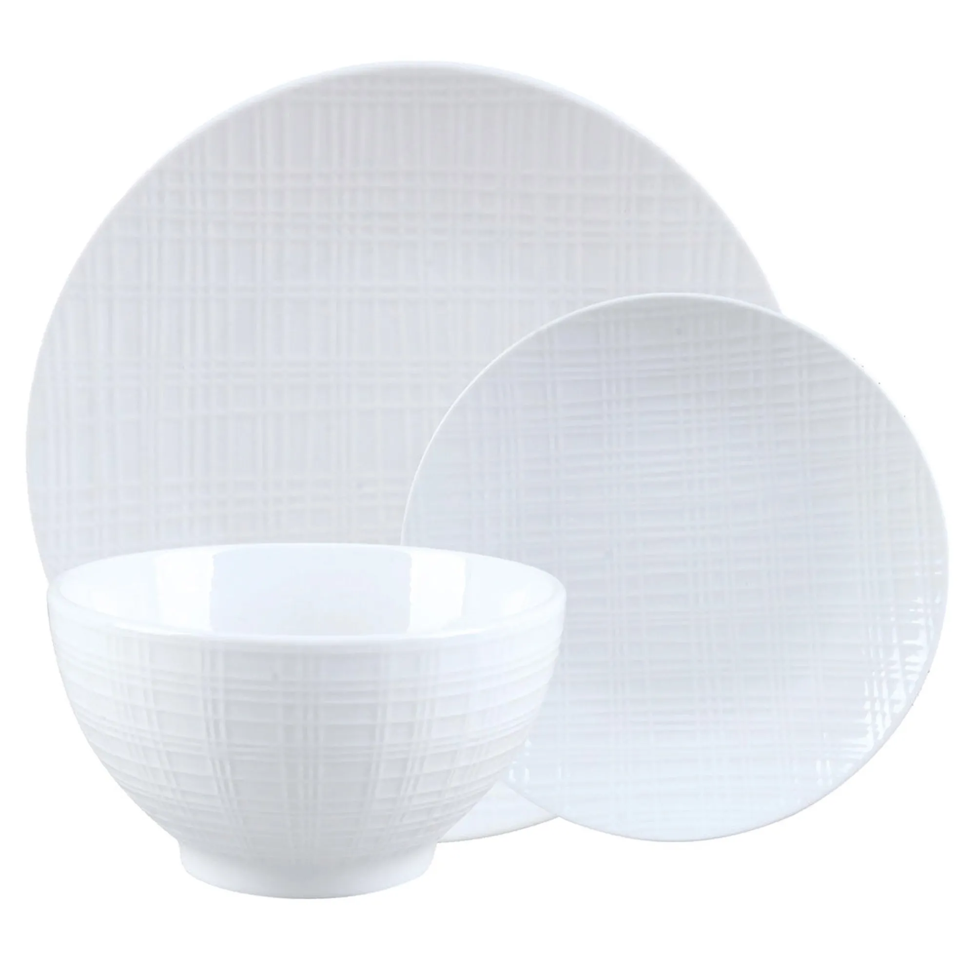 Sale Godinger Freemont Porcelain 12 Piece Dinnerware Set, Service for 4