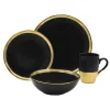 Godinger Golden Onyx 4 Piece Dinner Set, Service For 1