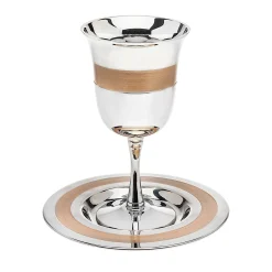 New Godinger Gold Stripe Kiddush Set