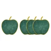 New Godinger Green Marble Apple Coaster Set