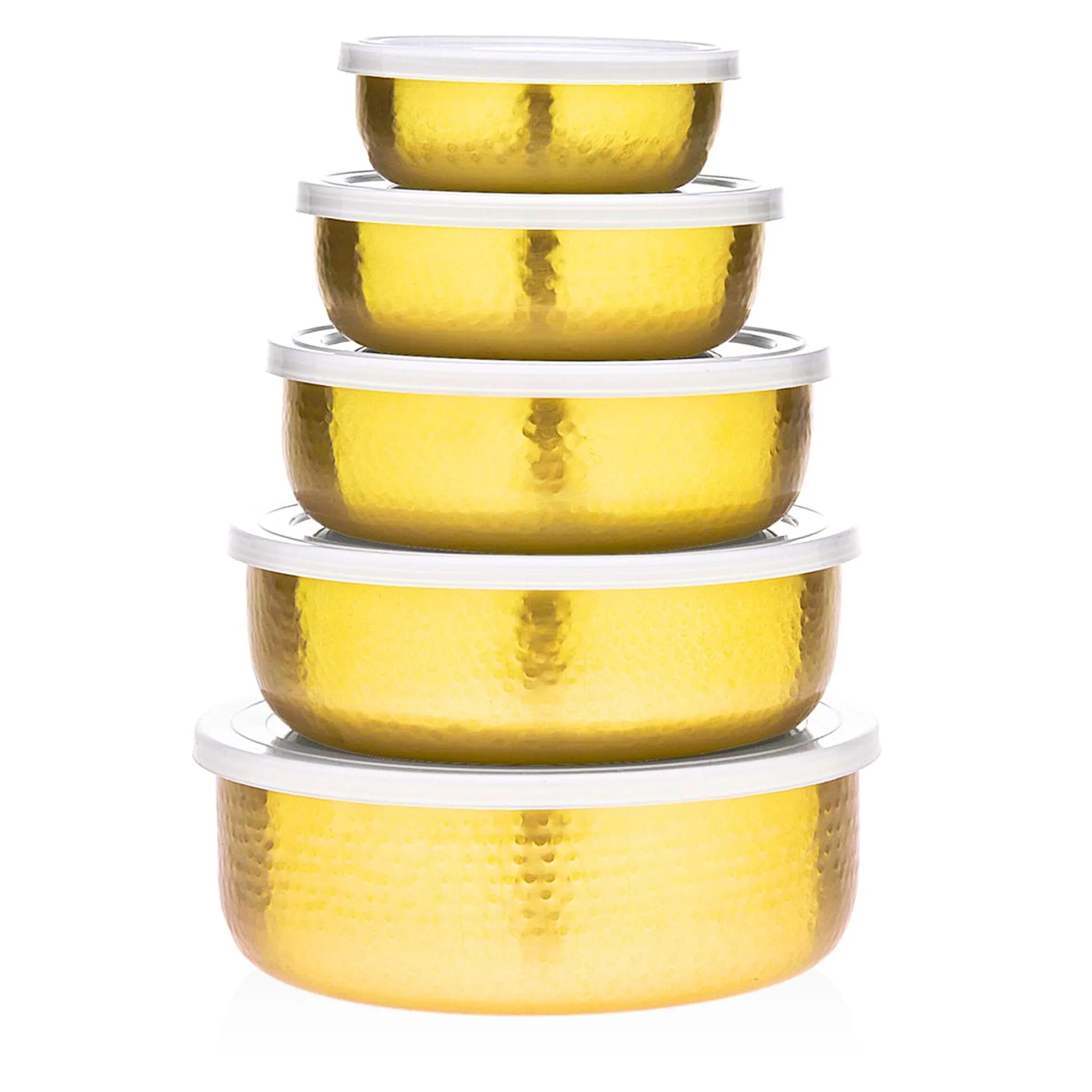 Outlet Godinger Hammered Gold 5 Piece Storage Bowl Set