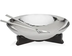 Sale Godinger Hammered Oversized Salad Bowl With Salad Servers