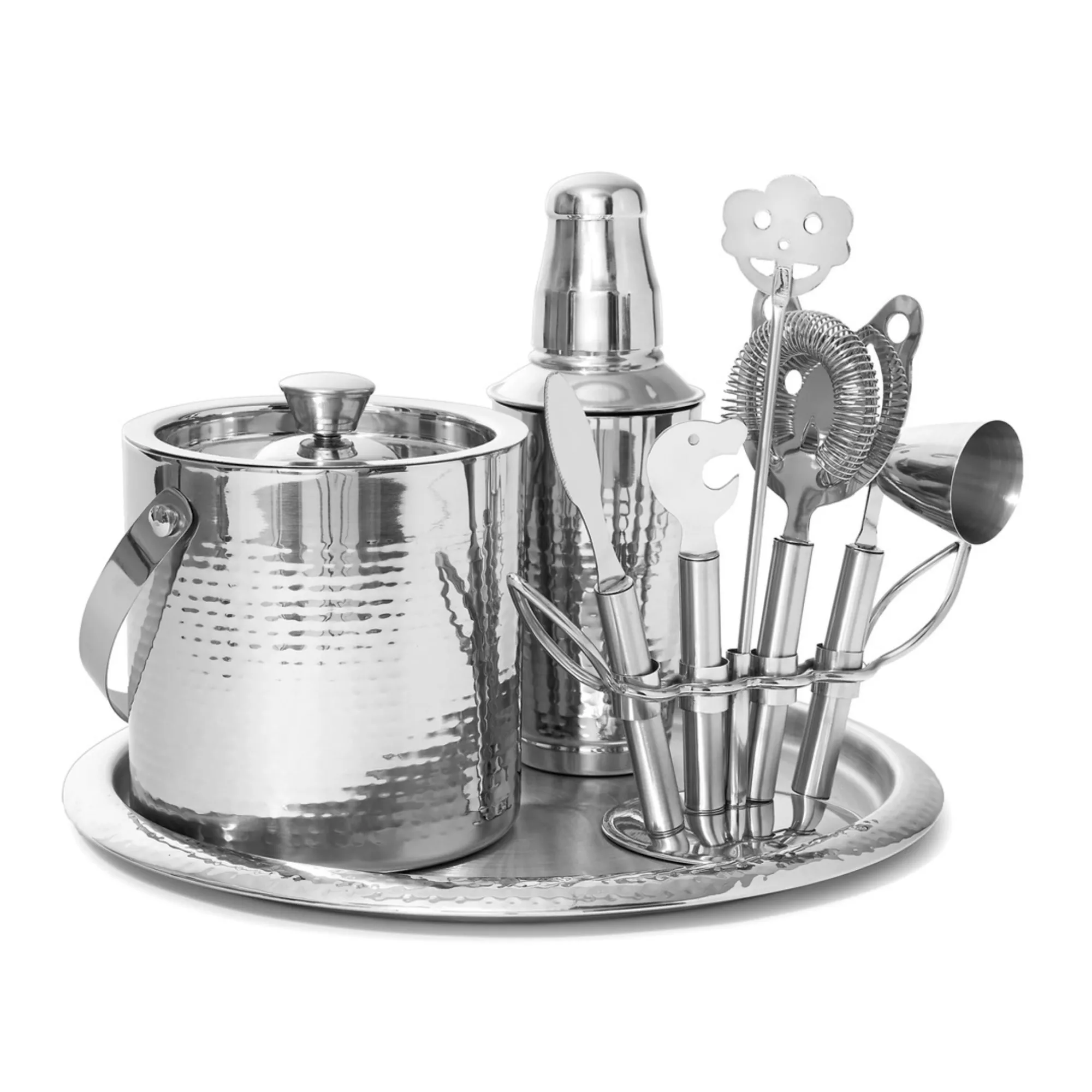 Clearance Godinger Hammered 9 Piece Bar Tool Set