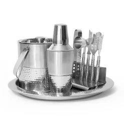 Sale Godinger Hammered Stainless Steel 9 Piece Bar Tool Set