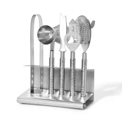 Sale Godinger Hammered Stainless Steel 9 Piece Bar Tool Set