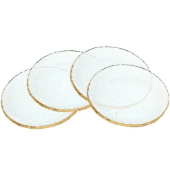 New Godinger Harper Gold Edge Round Dessert Plates, Set of 4