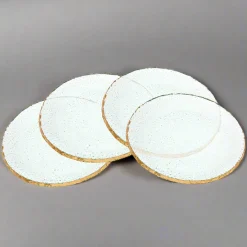 New Godinger Harper Gold Edge Round Dessert Plates, Set of 4