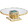 New Godinger Harper Gold Edge Small Footed Cake Stand