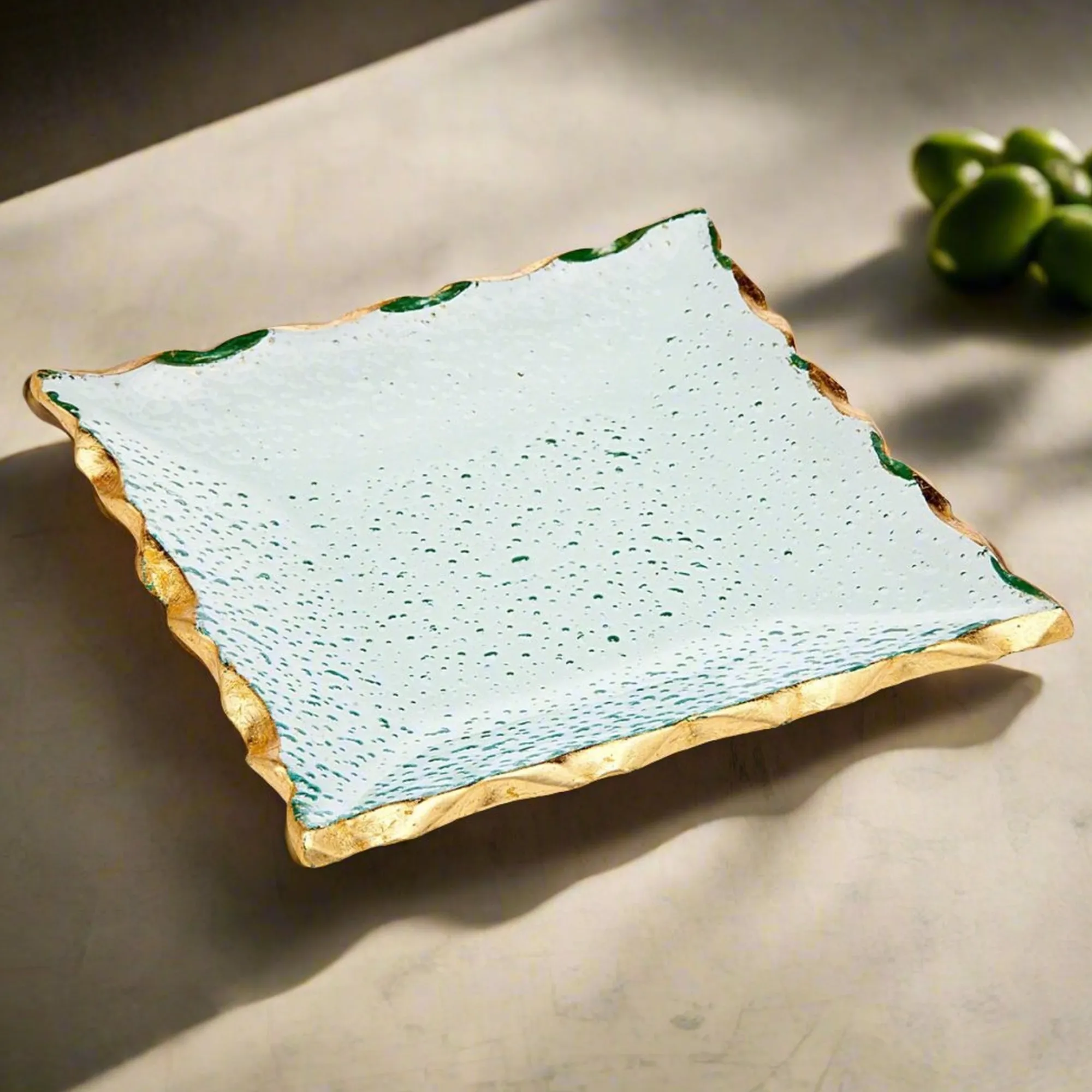 Hot Godinger Harper Gold Edge Square Dessert Plates, Set of 4