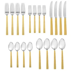Outlet Godinger Harrington 18/10 Gold 20 Piece Flatware Set, Service For 4
